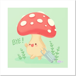 mushroom going on vacation Posters and Art